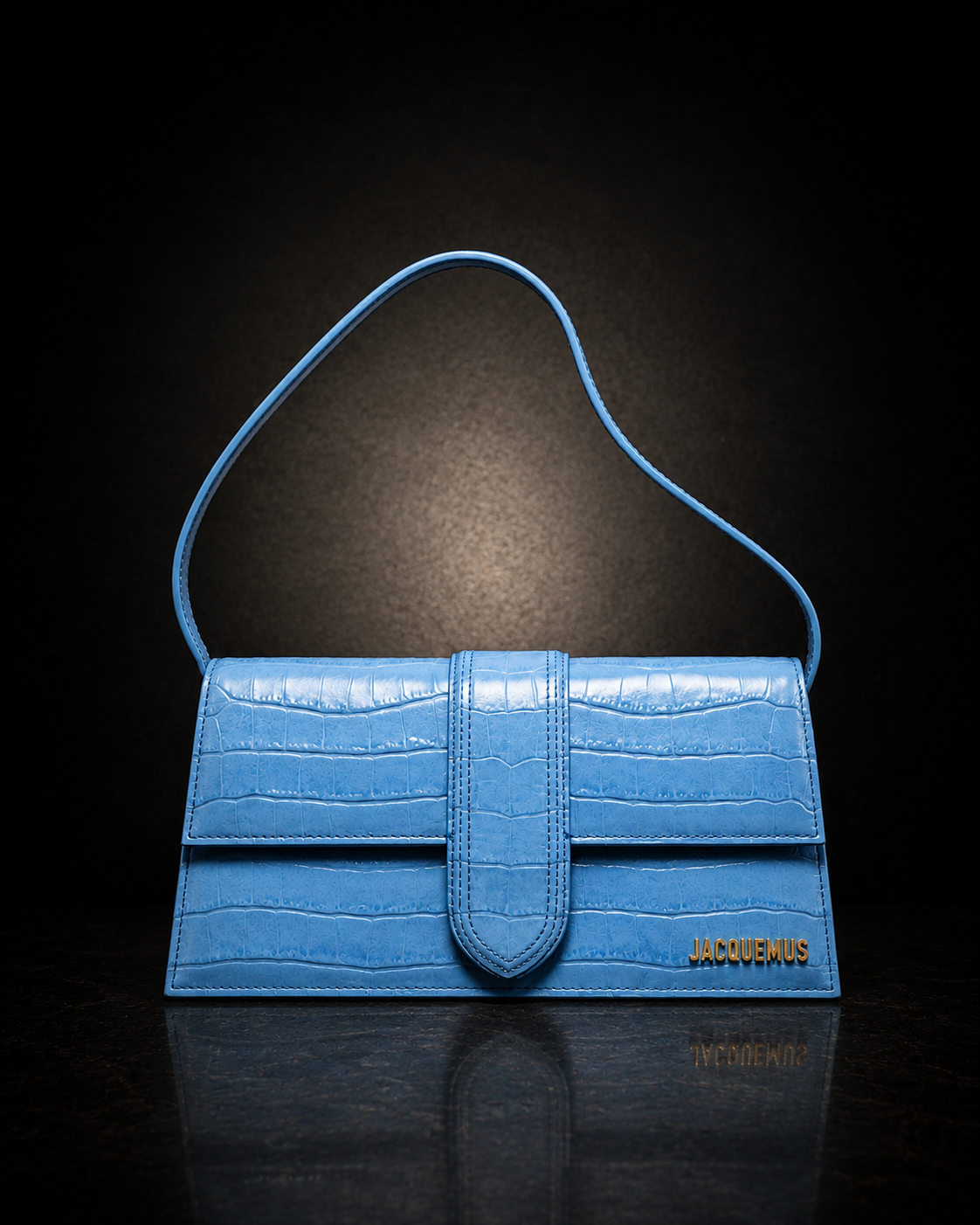 Jacquemus Le Bambino Croco Blå