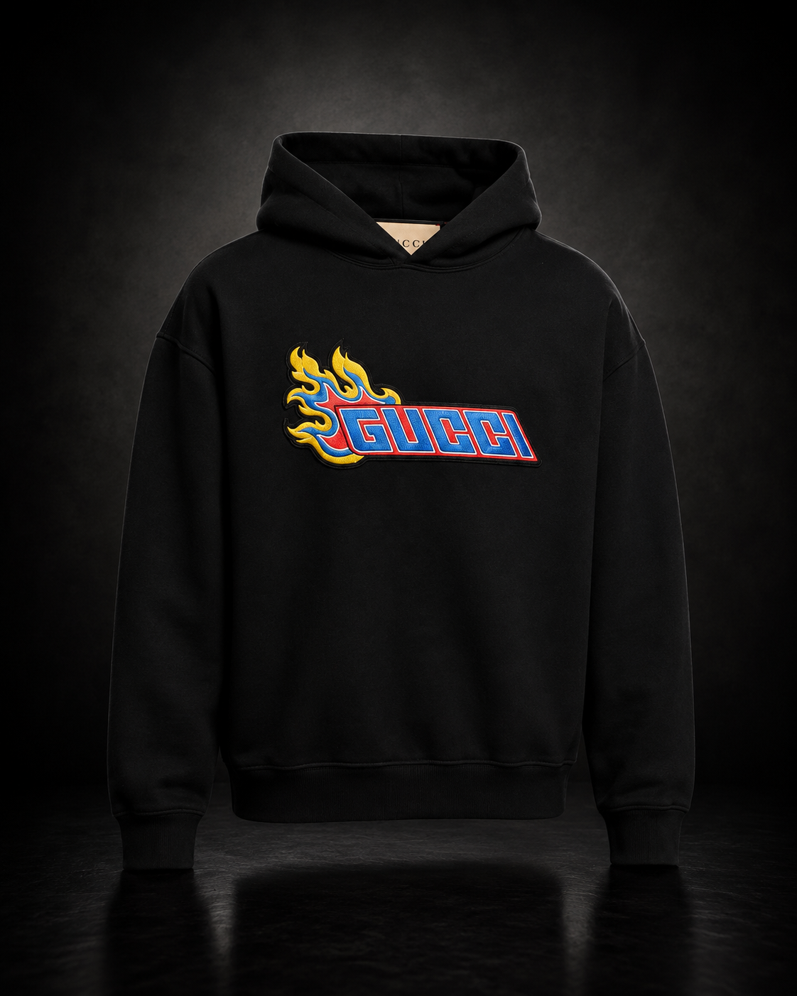 Gucci Flame Logo Hoodie svart