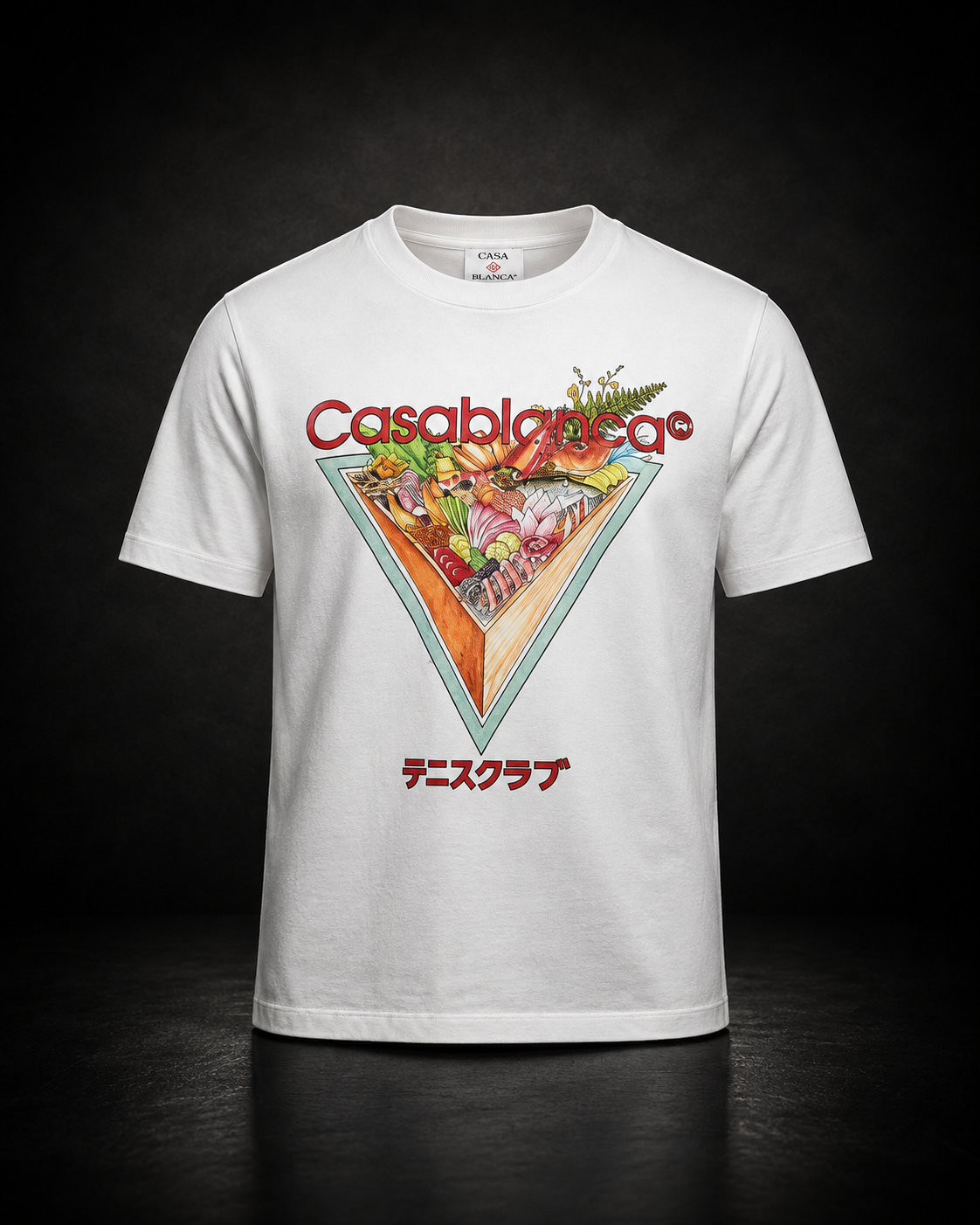 Casablanca Tennis Club Sashimi T-shirt vit japansk tryck