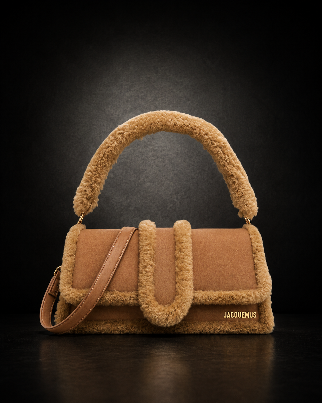 Jacquemus Le Chiquito Long Shearling Bag Beige