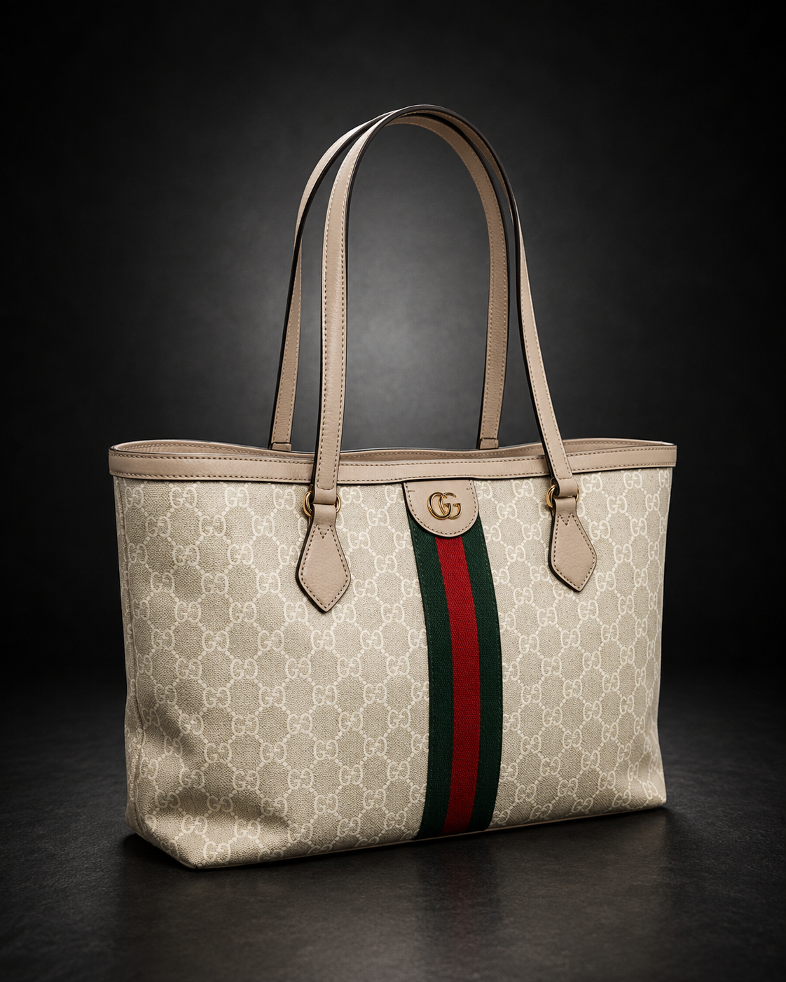 Gucci Ophidia GG Tote beige Web-rand
