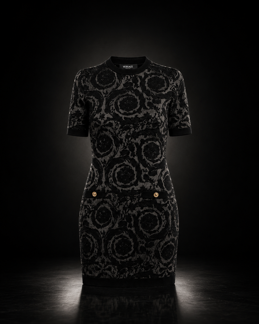 Versace Barocco Chenille Klänning Svart