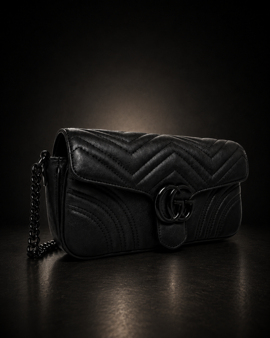 Gucci GG Marmont Mini Axelremsväska All Black