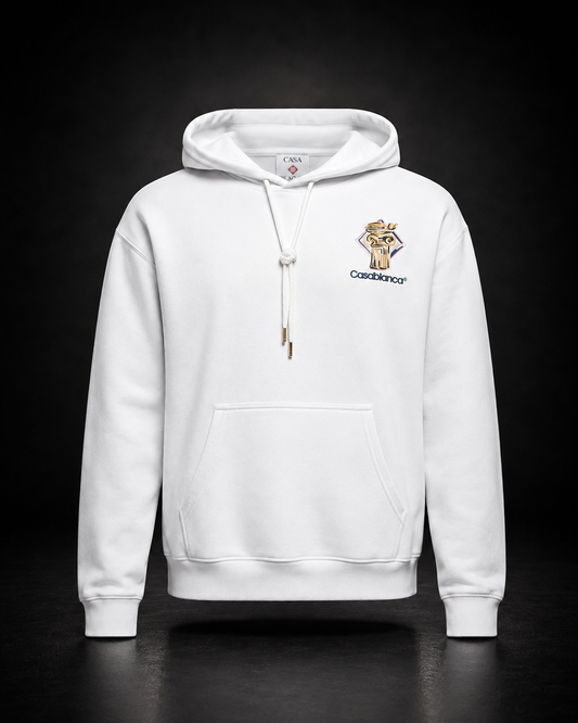 Casablanca Diamond Column Hoodie vit