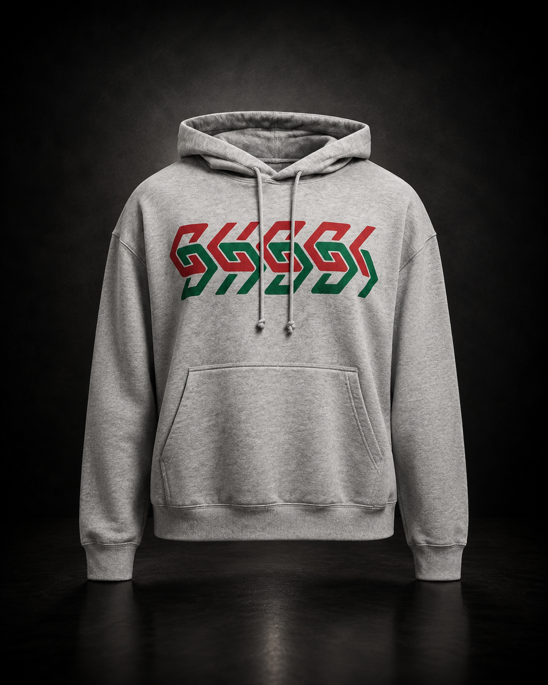 Gucci Mirror Logo Hoodie grå röd grön
