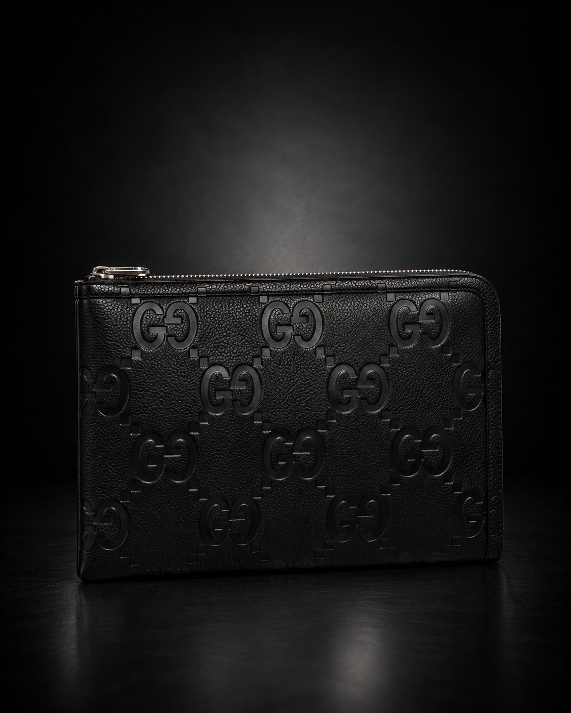 Gucci GG Embossed Läderportmonnä svart
