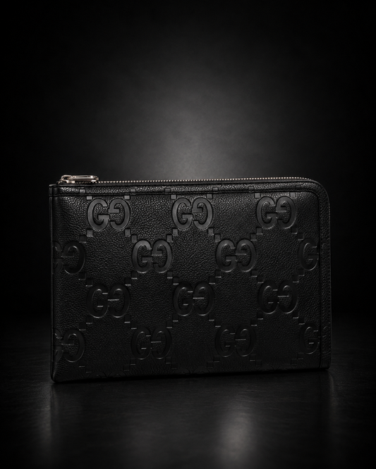 Gucci GG Embossed Läderportmonnä svart