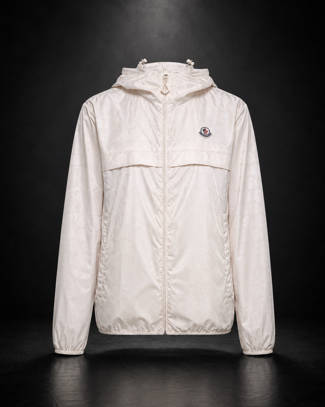 Moncler Italy övergångsjacka vit huva
