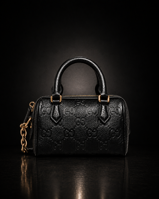 Gucci GG Embossed Mini Duffle Bag Svart