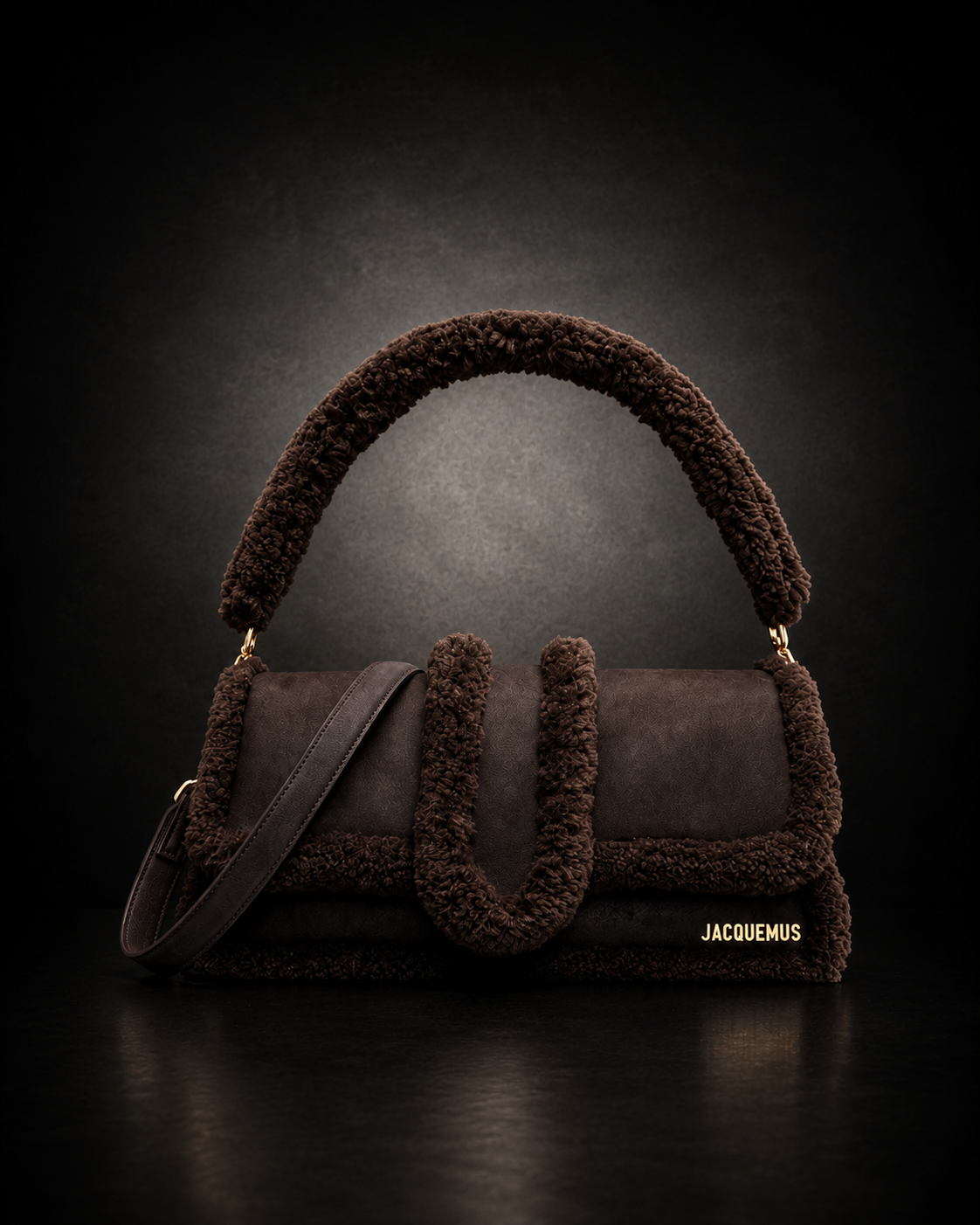 Jacquemus Le Chiquito Long Shearling Bag Brun