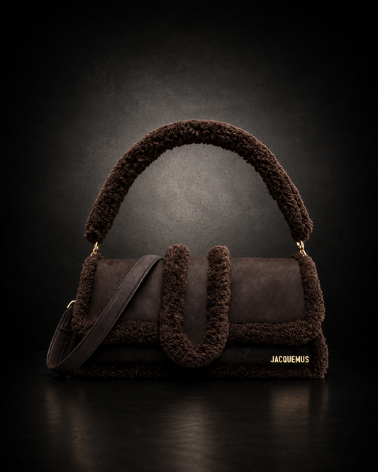 Jacquemus Le Chiquito Long Shearling Bag Brun