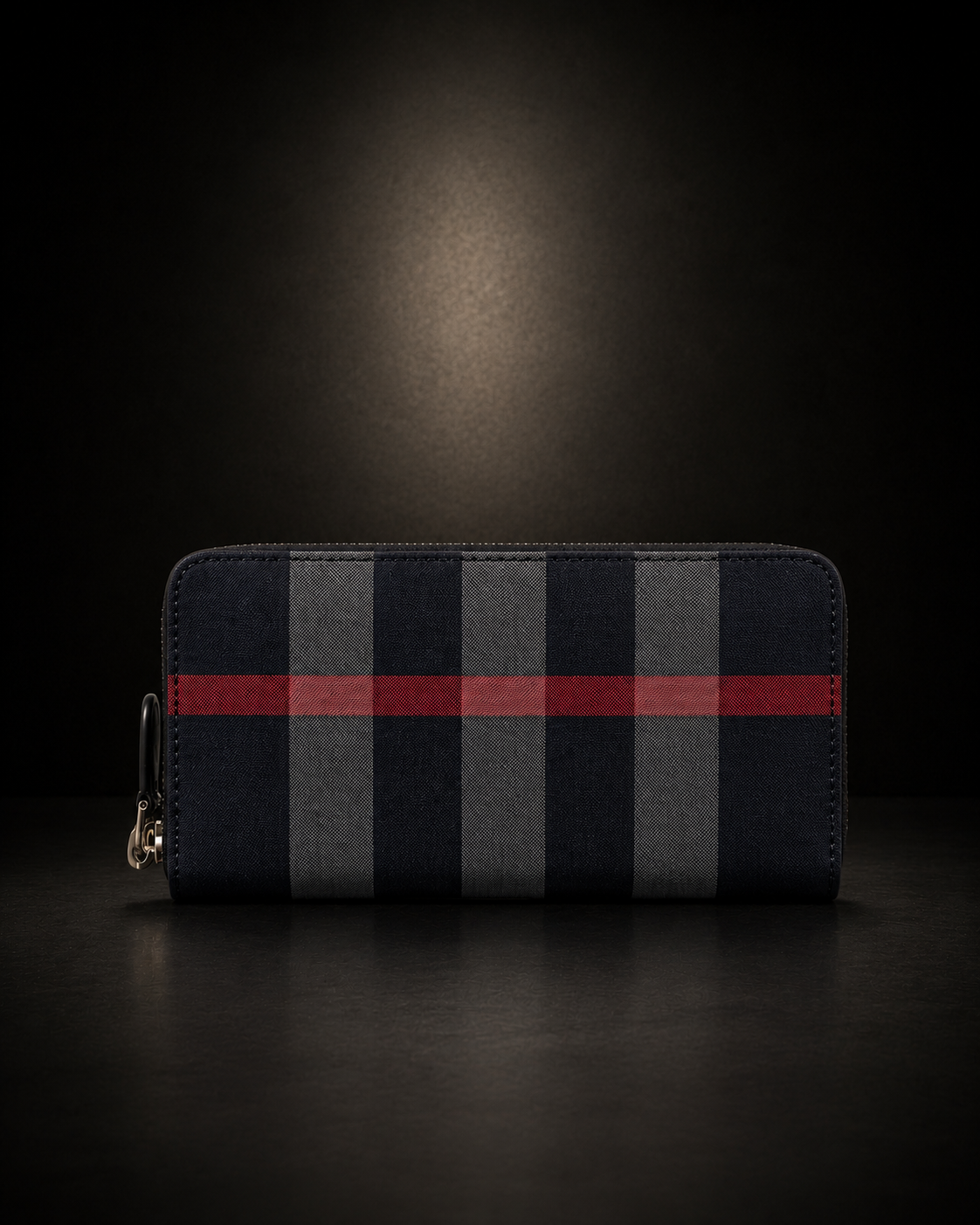 Burberry Charcoal Check Ziparound Wallet