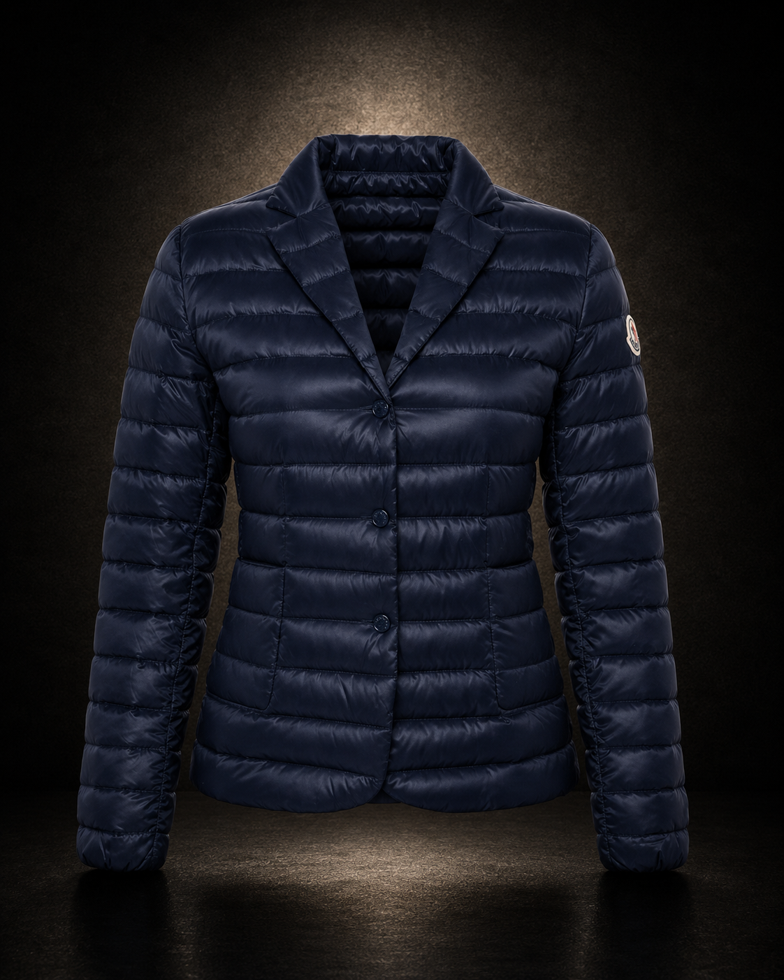 Moncler Leyla Quilted Down Jacket marinblå