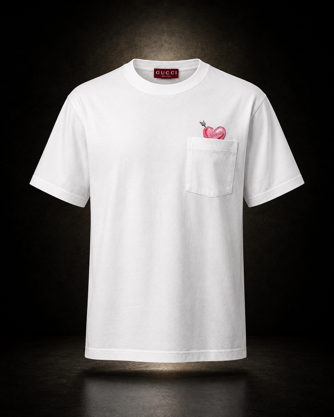 Gucci New Ancora Heart Pocket T-shirt vit