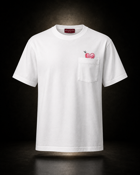 Gucci New Ancora Heart Pocket T-shirt vit